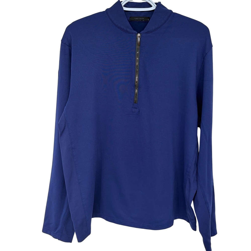 Greyson 1/4 Zip Golf Pullover Mens‎ Large Blue Golfing Performance Long Sleeve